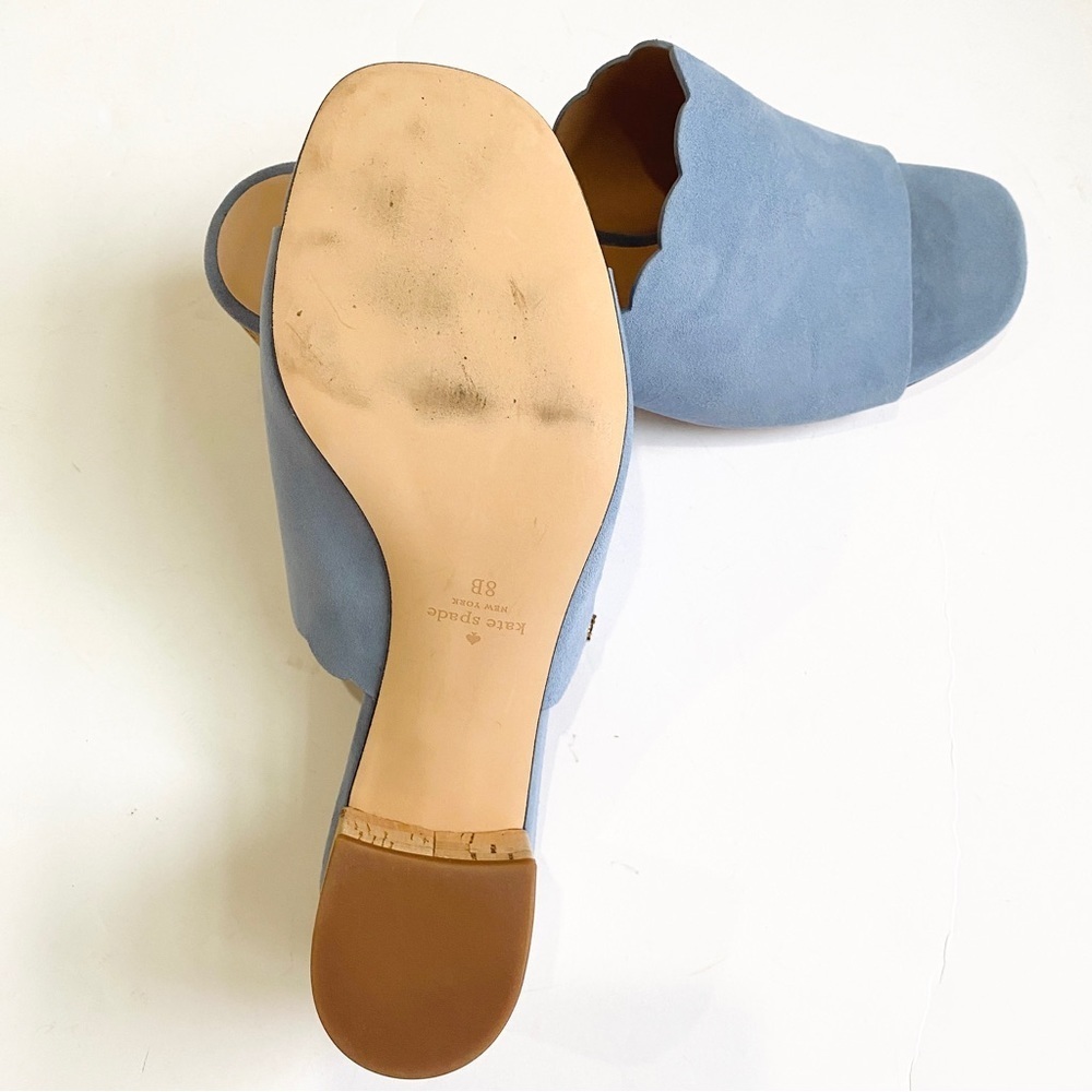Kate Spade baby blue cork heels mules - Picture 6 of 7